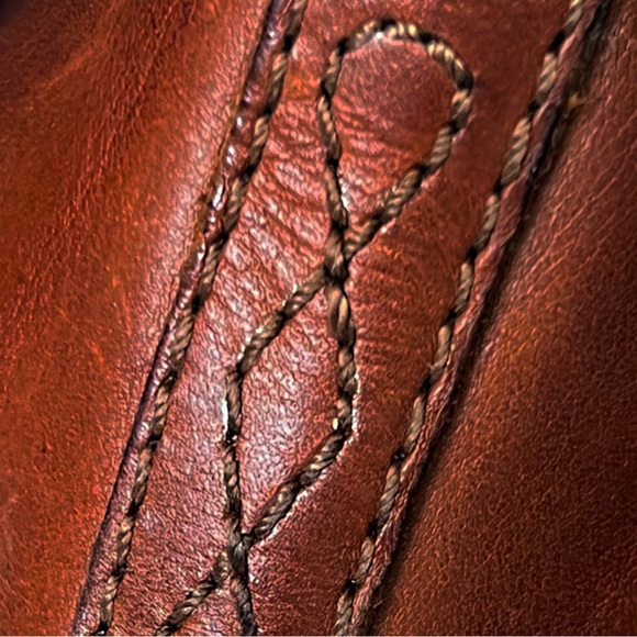 FRYE Corinne Over The Knee Leather Heeled Boots Size 8 Cognac Brown - Picture 11 of 13